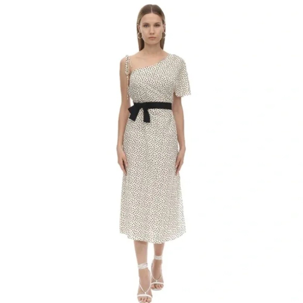 Mirae Paris polka dot midi dress